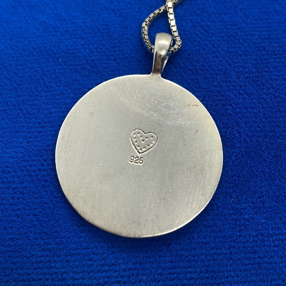 💛 925 Flower Disc Necklace - Picture 3 of 4